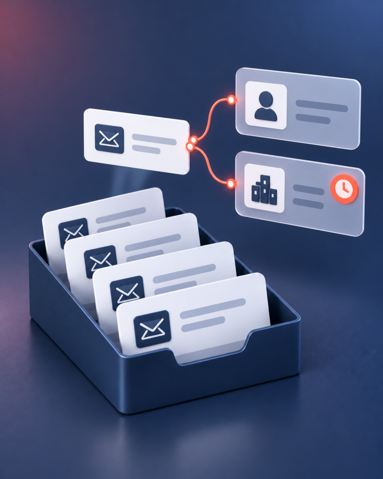 Illustration de la qualification des demandes entrantes et de leur organisation dans le CRM